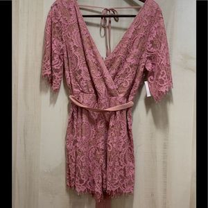 Trixxi Junior Pink Lace Mini Dress Size XLG